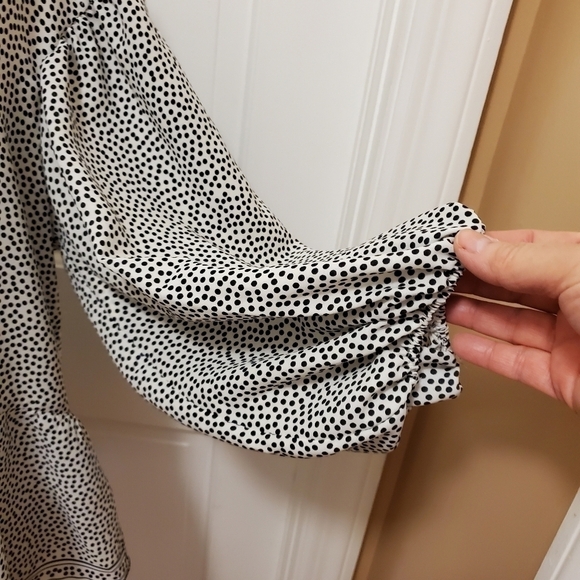 Max Studio Black & White Blouse - Large, polka dot, classic - Picture 2 of 6